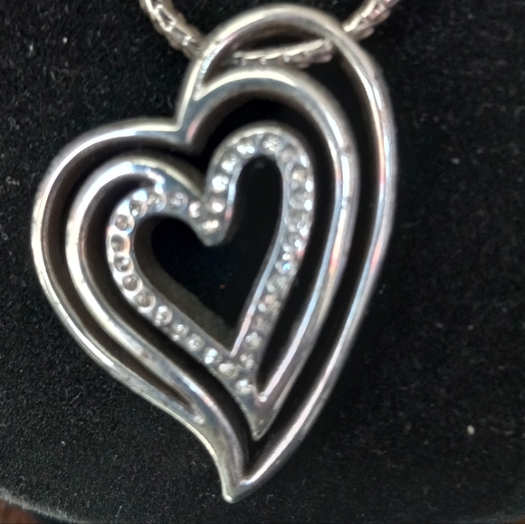 Brighton Big Swirl Heart with crystals design in three tiers 20 inch bracelet. - Picture 5 of 5